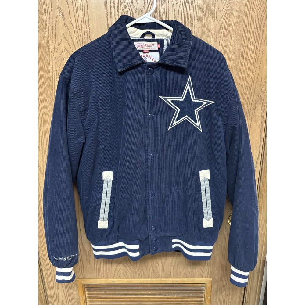 MITCHELL & NESS NFL Throwback Varsity Jacket Dallas Cowboys Size M Corduroy